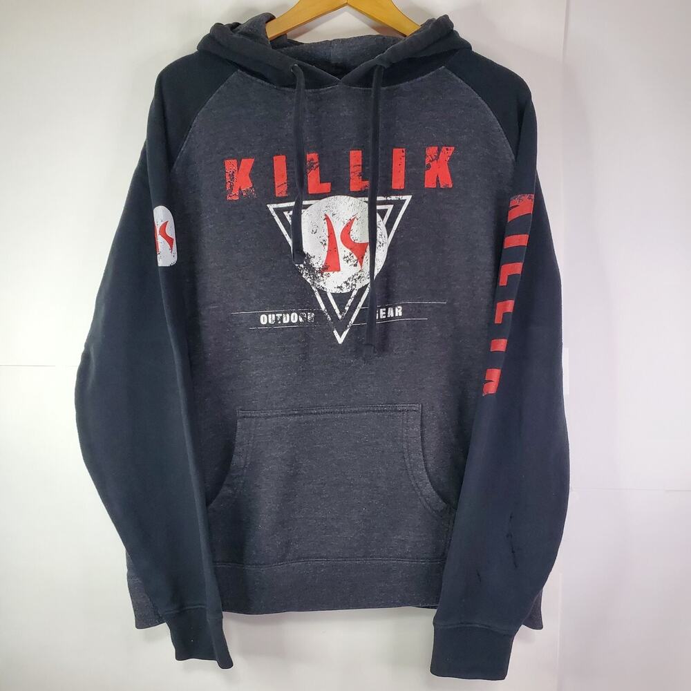Killik Hoodie Mens Large Black Red Pullover Sweatshirt Outdoor Hiking Hunting